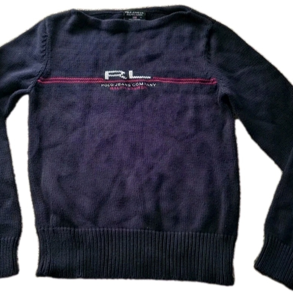 Polo Jeans Co. by Ralph Lauren  Blue Kid's Boy's Vintage Sweater Size Medium